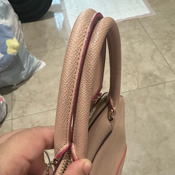 Coach Pink Satchel with Double Top Handles and Gold Accents - Picture 6 of 12